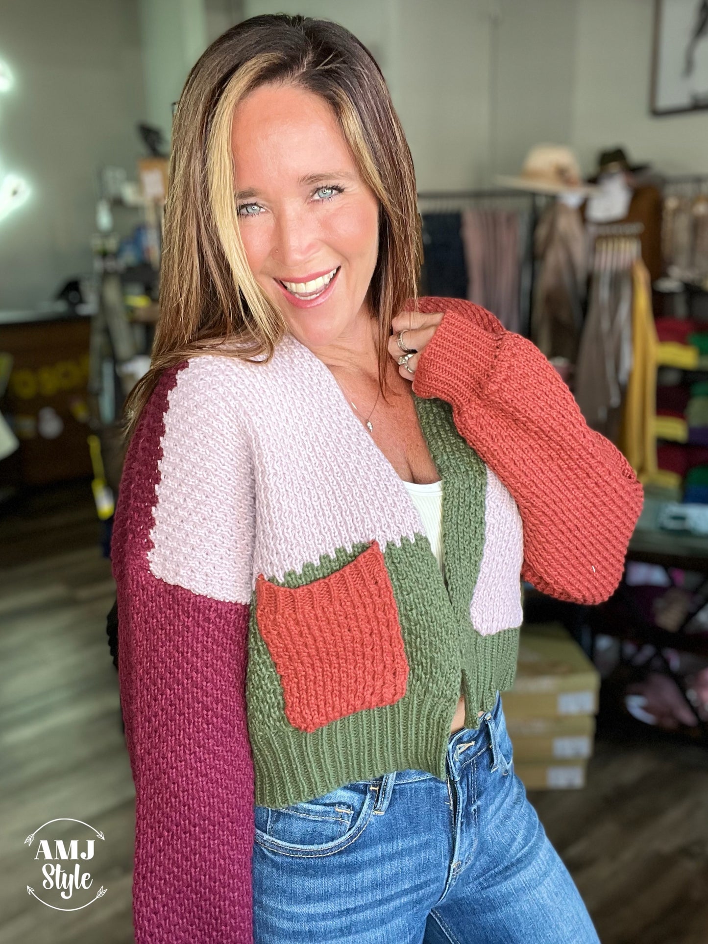 Autumn Color Block Cardi