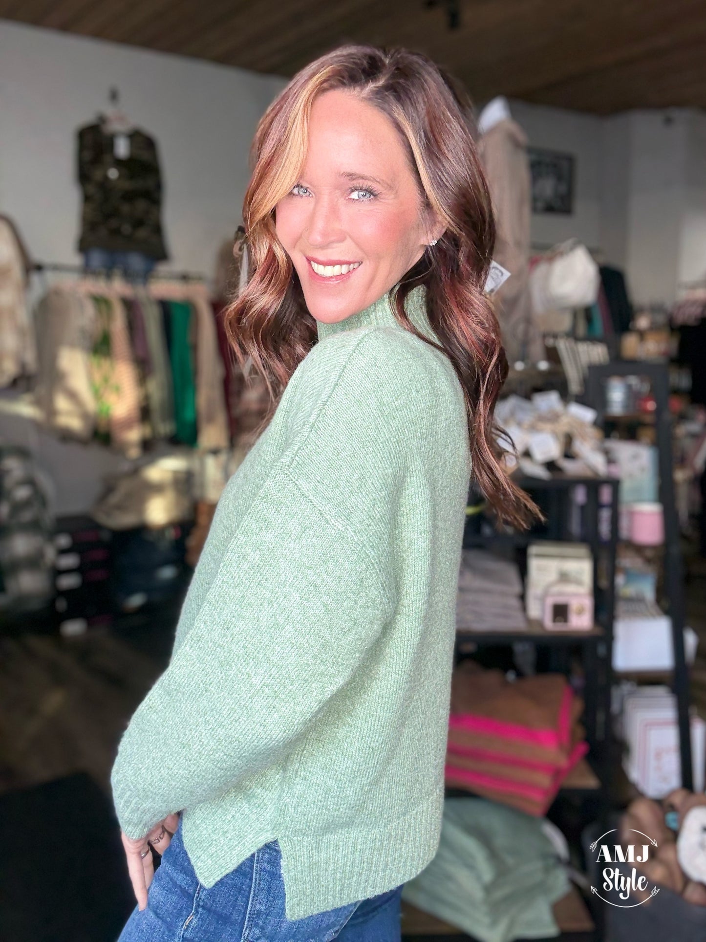 Autumn Crush Sweater - Sage