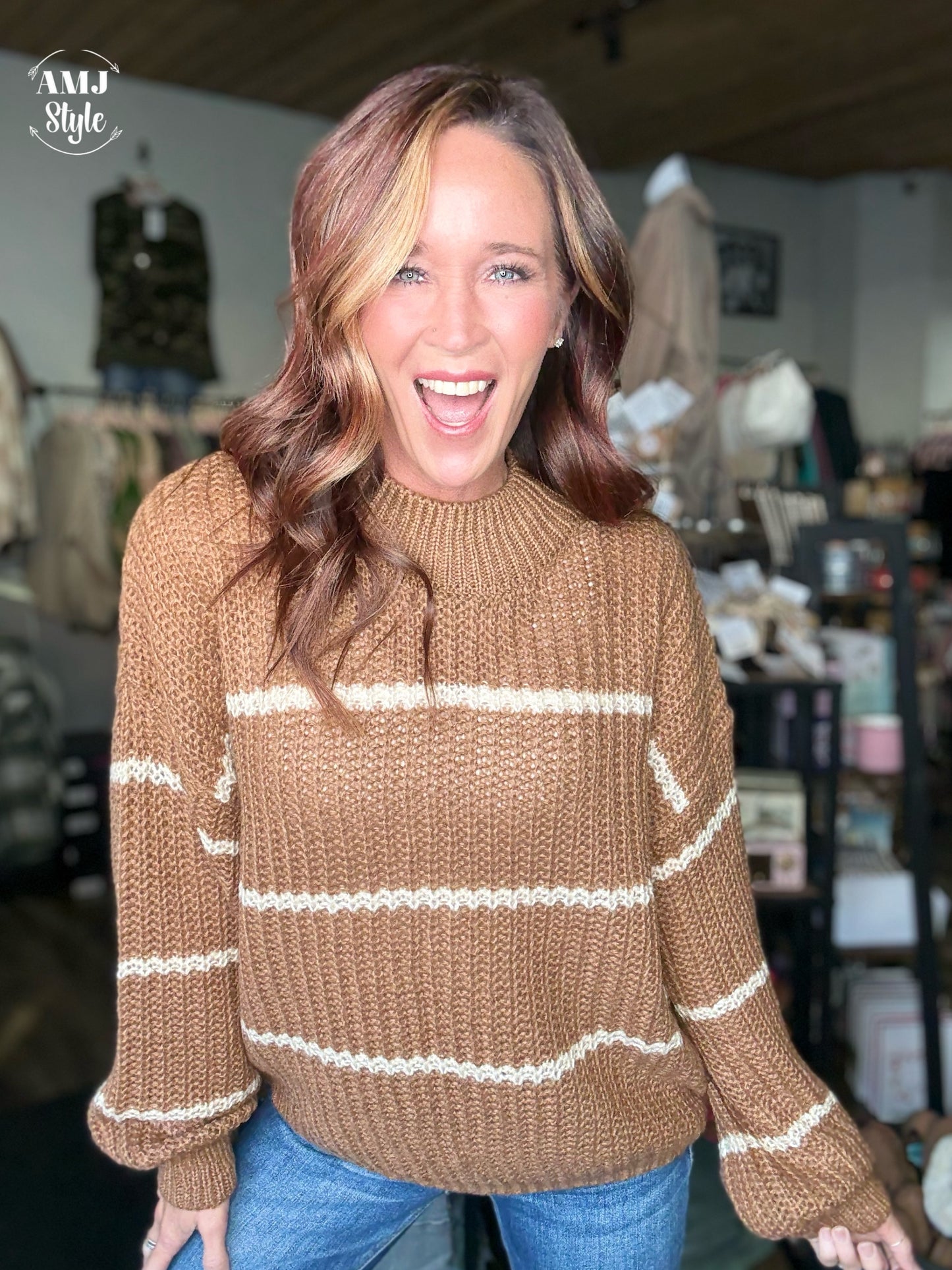 Mocha Stripe Sweater