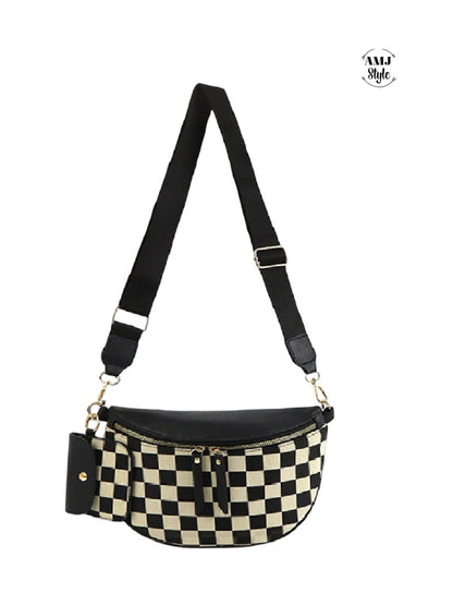 Duo Checkered Crossbody with Wallet