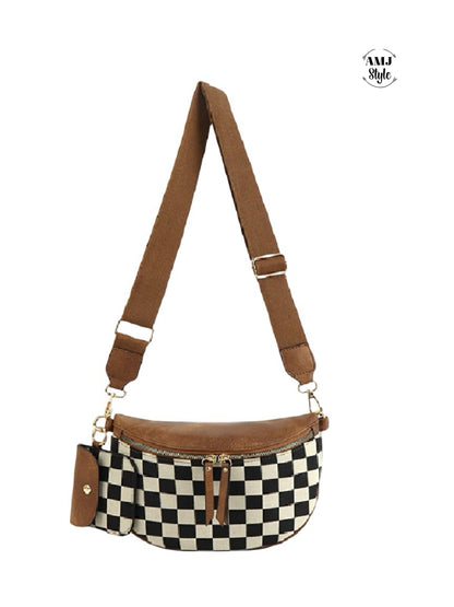 Duo Checkered Crossbody with Wallet