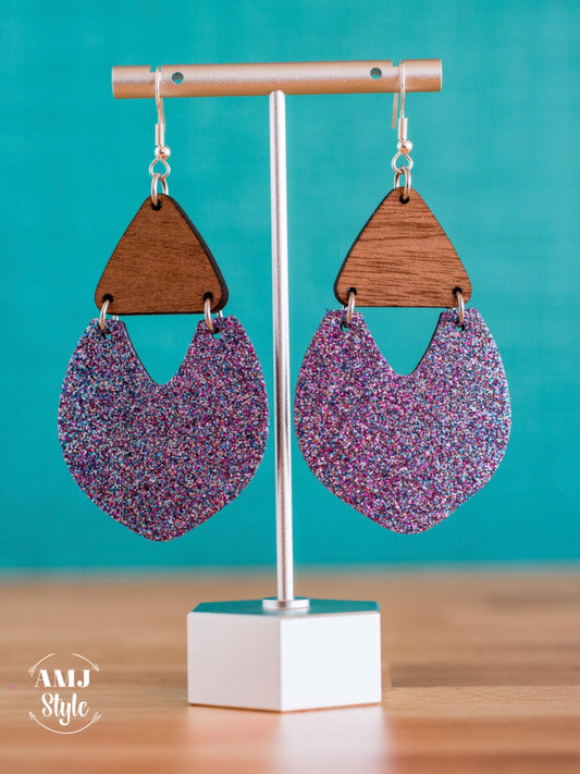 Enchanted Glitter Cork Dangles - Lavender