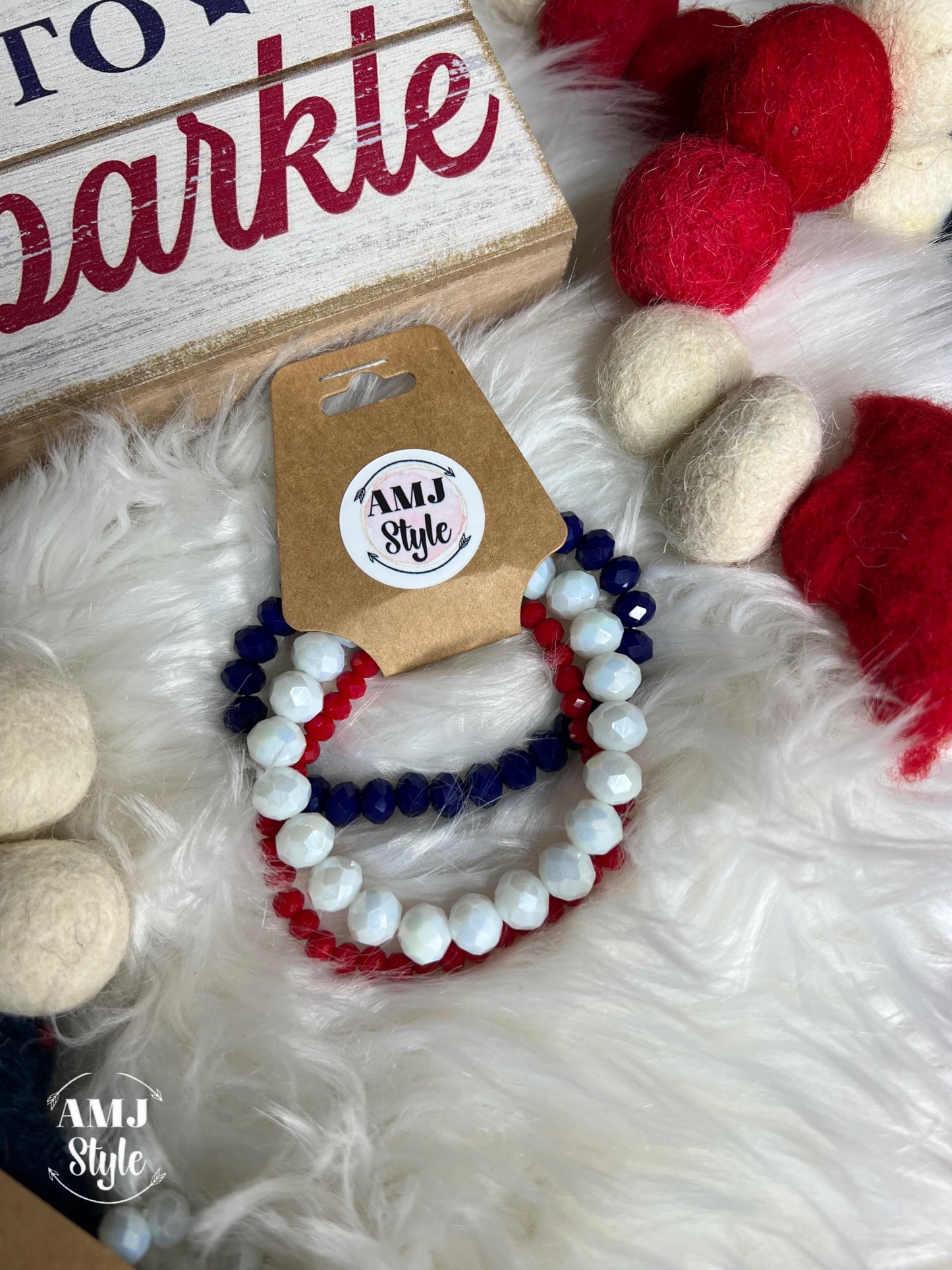 Americana Beaded Stack Bracelets