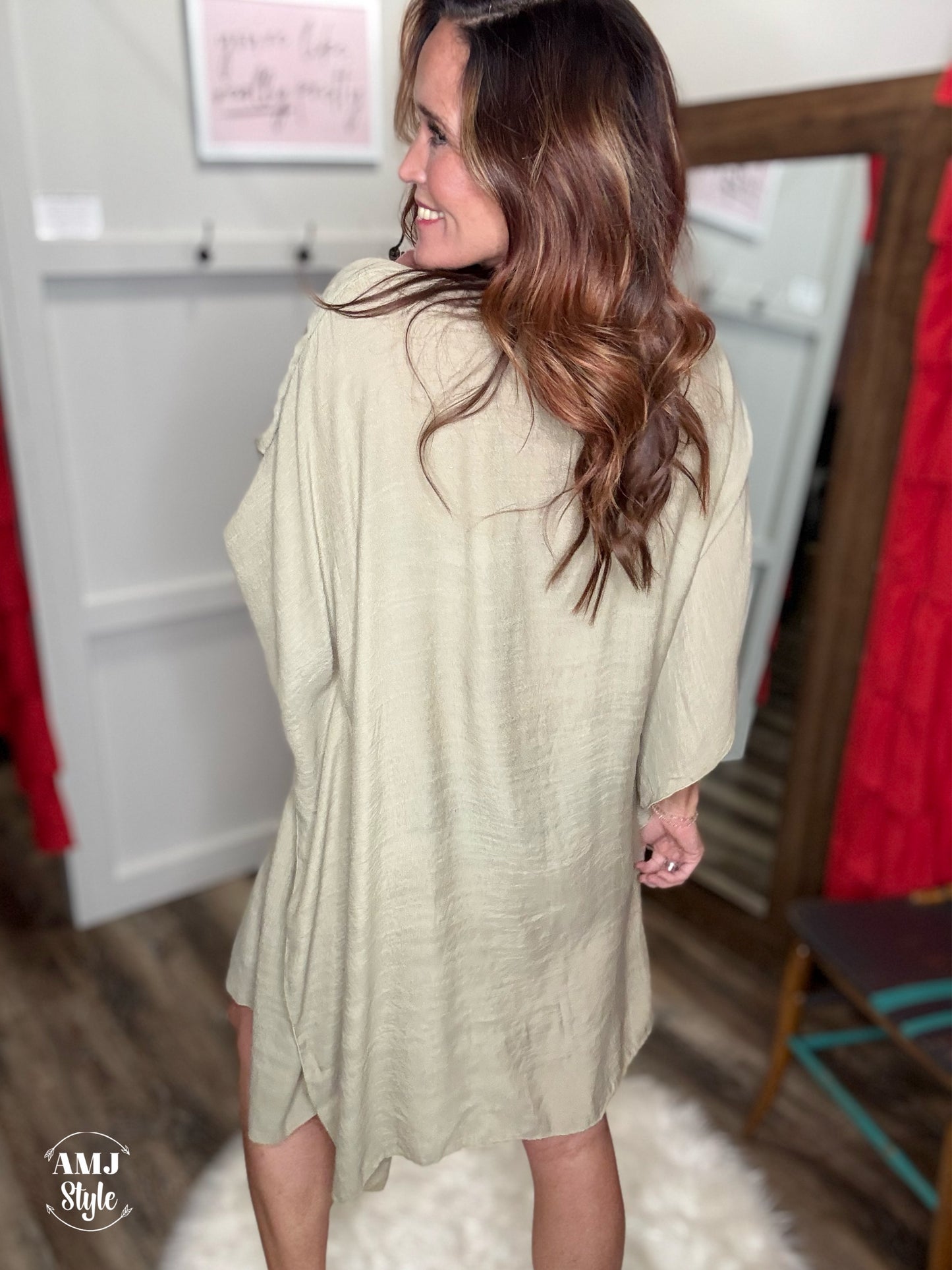 Button Down Kimono Cover Up