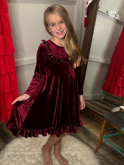 Winterberry Velvet Kiddo Dress