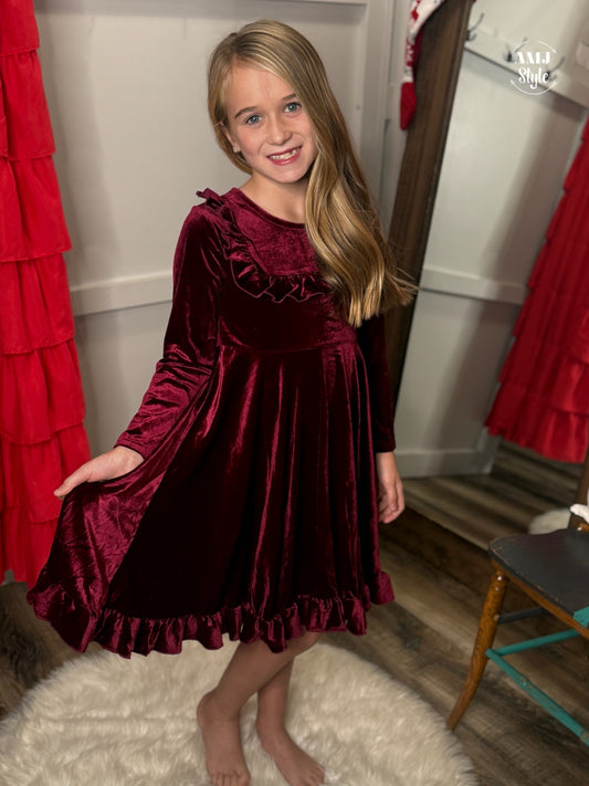 Winterberry Velvet Kiddo Dress