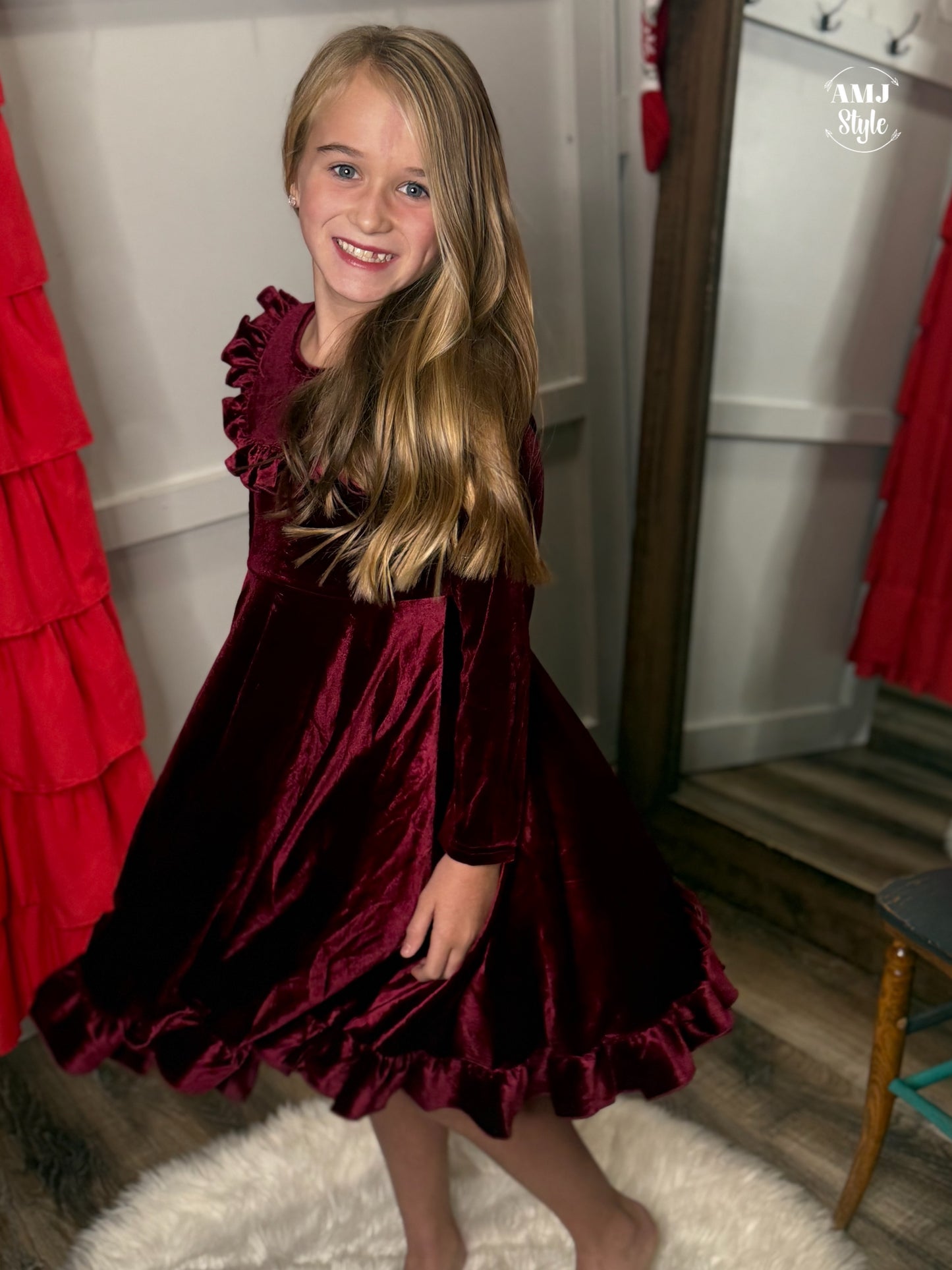 Winterberry Velvet Kiddo Dress