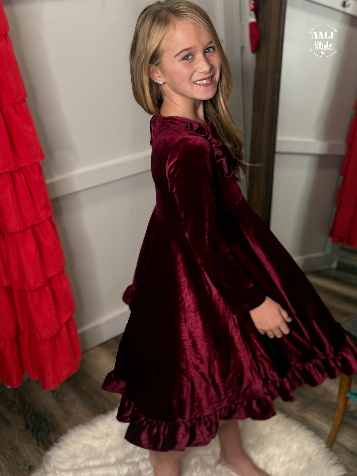 Winterberry Velvet Kiddo Dress