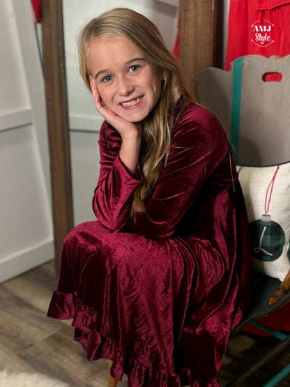 Winterberry Velvet Kiddo Dress
