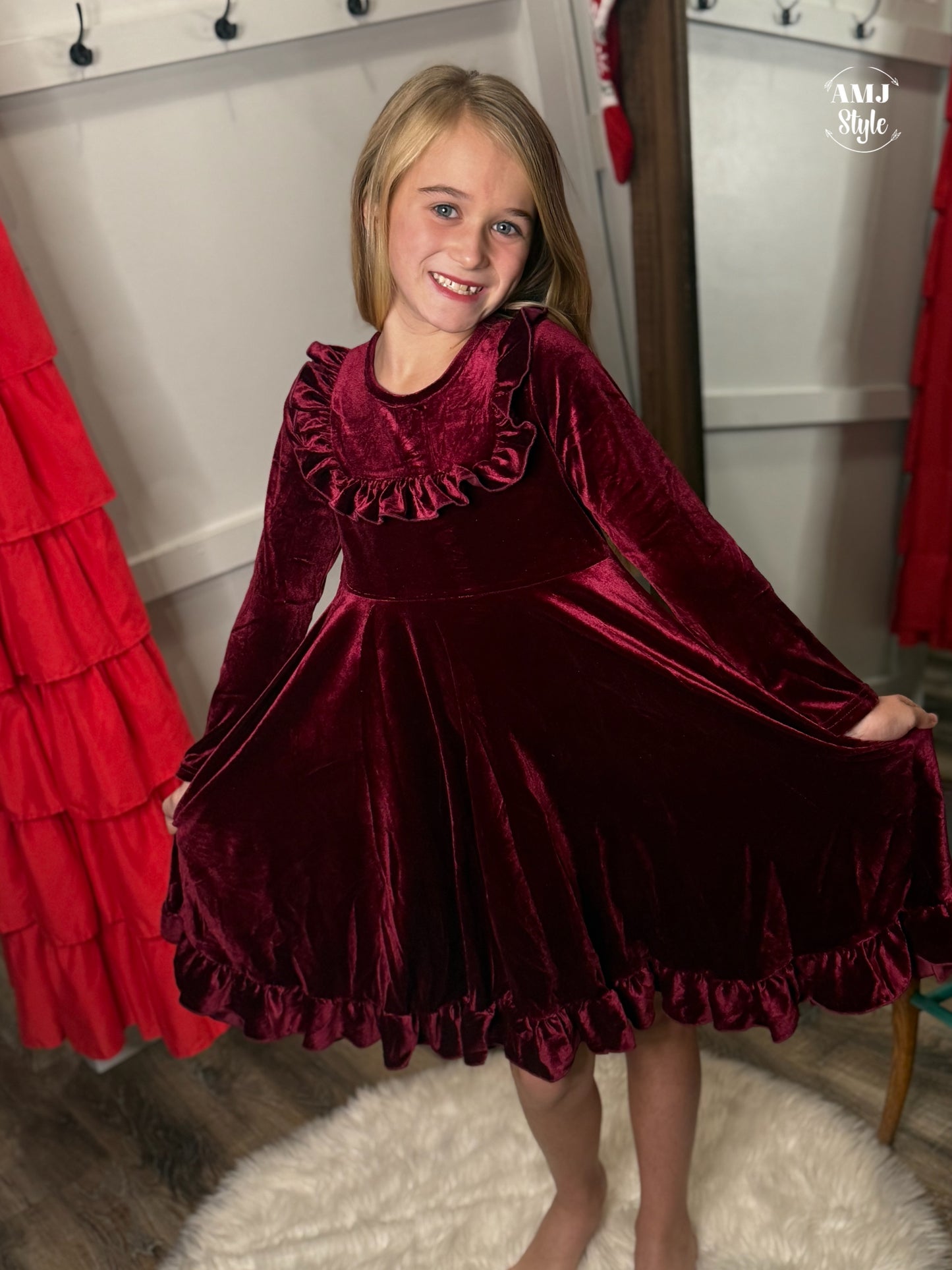 Winterberry Velvet Kiddo Dress