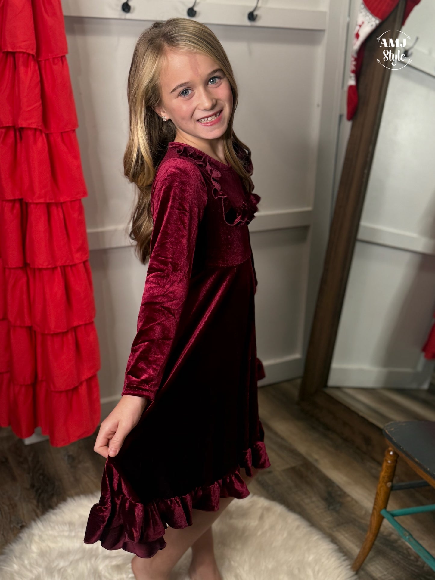 Winterberry Velvet Kiddo Dress
