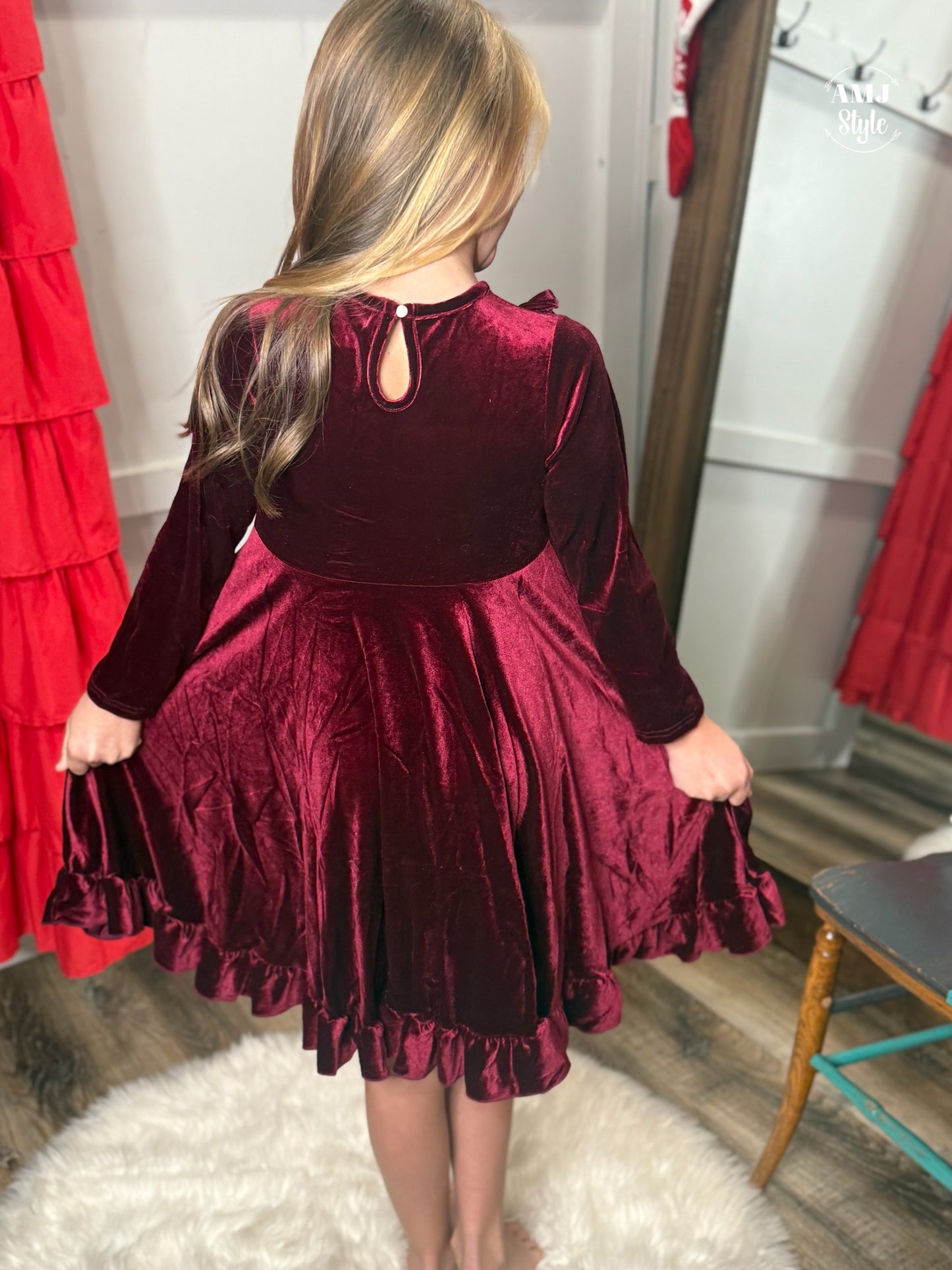 Winterberry Velvet Kiddo Dress