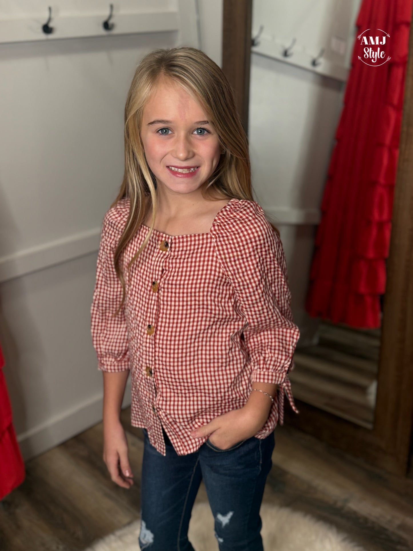 Rowan Checked Kiddo Top