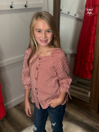 Rowan Checked Kiddo Top