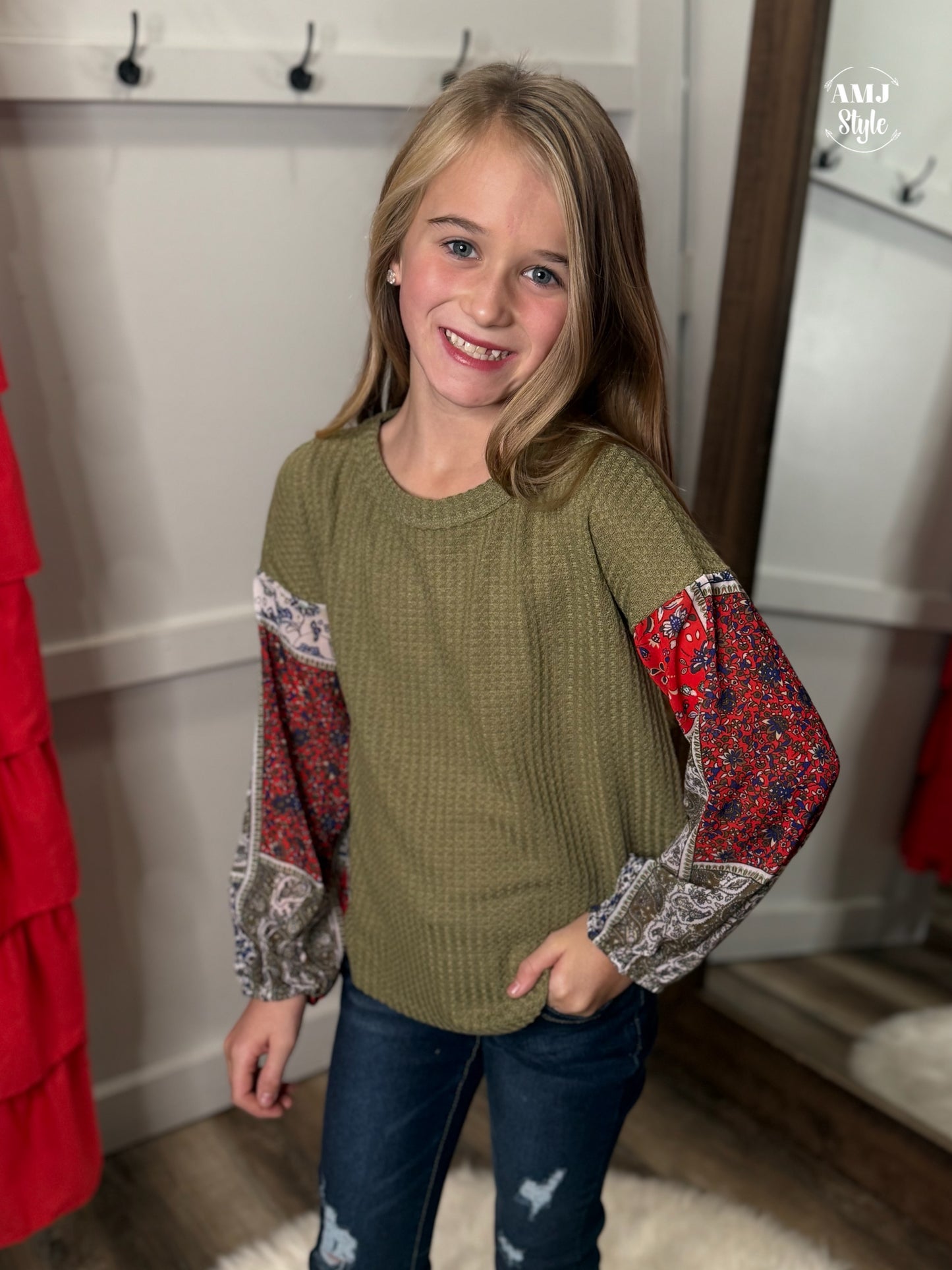 Damsel Kiddo Top - Olive