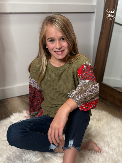 Damsel Kiddo Top - Olive