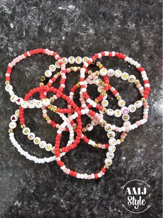 Valentines Bead Bracelets