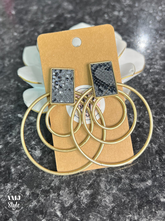 Triple Circle Earrings