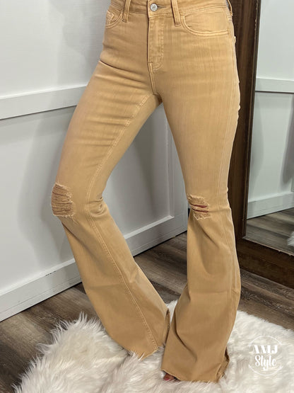 Bella Flare Denim - Smokey Tan