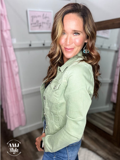 Cassidy Denim Jacket - Olive