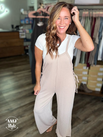 River Ribbed Jumpsuit - Oat