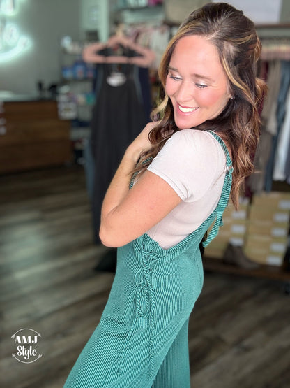 River Ribbed Jumpsuit - Forest Green