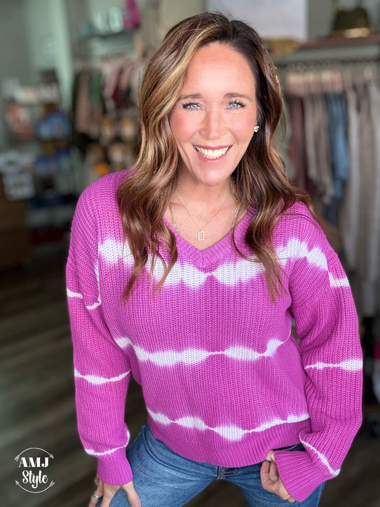 Sammi Tie Dye Sweater - Magenta