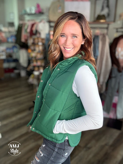 Valley Plush Vest - Dark Green