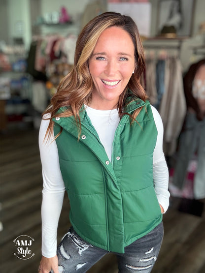 Valley Plush Vest - Dark Green