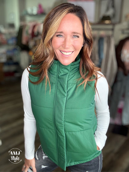 Valley Plush Vest - Dark Green