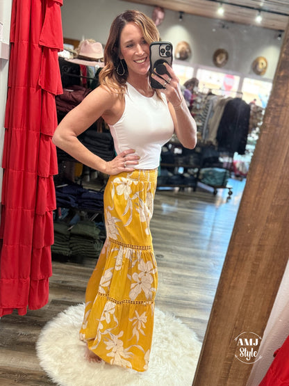 Island Breeze Linen Pants - Yellow