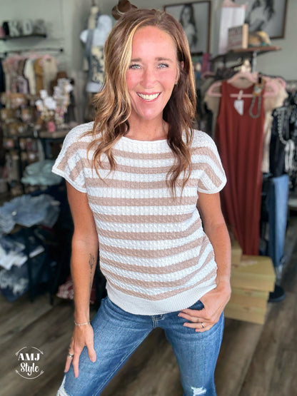Ivory Cable Knit Top
