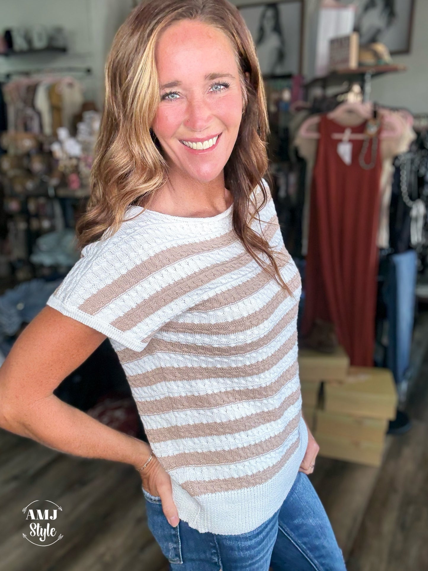 Ivory Cable Knit Top