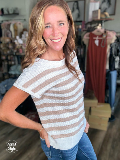 Ivory Cable Knit Top