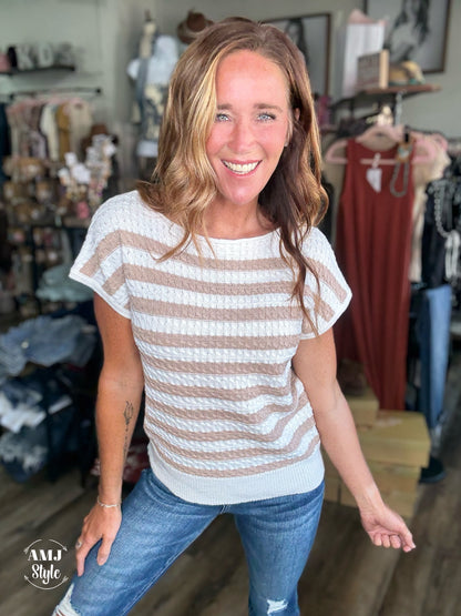 Ivory Cable Knit Top