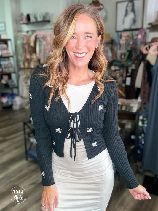 Garden Bloom Tie Sweater