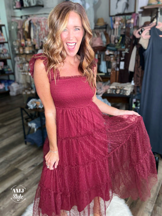Vibrant Rose Maxi Dress