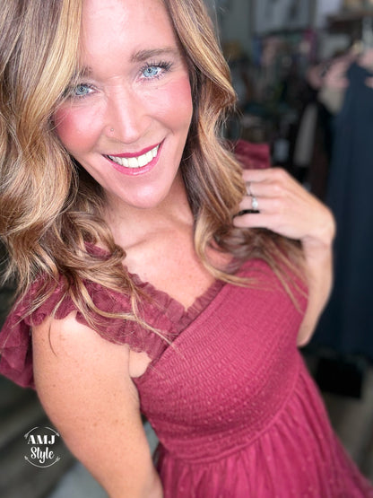 Vibrant Rose Maxi Dress