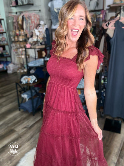 Vibrant Rose Maxi Dress