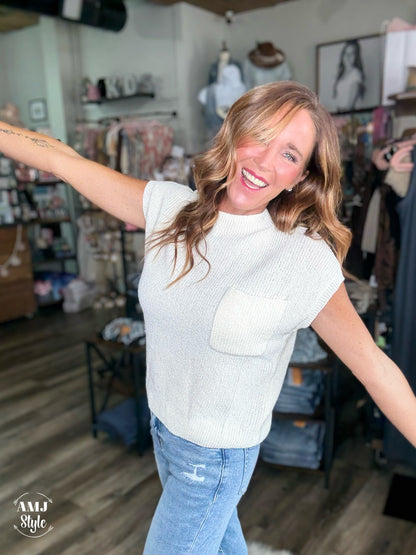 Knitted Hug Sweater Top - Ivory