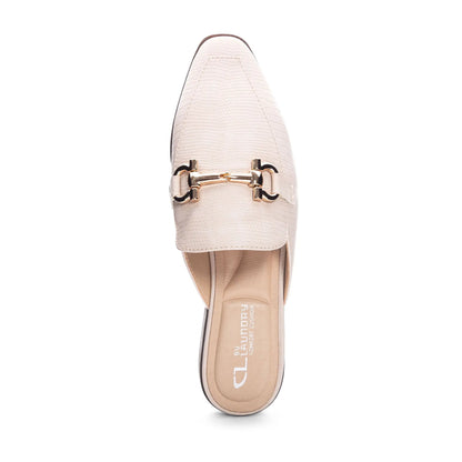 Score Dress Mule - Cream Lizzard