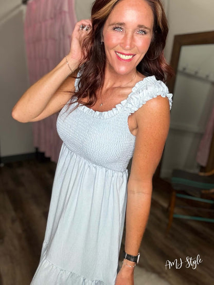 Serene Sky Midi Dress