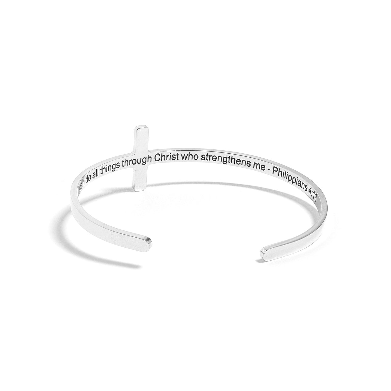 Cross Cuff Engraved Bracelet