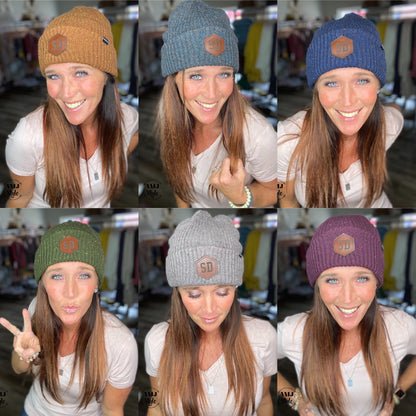 SD Leather Accent Beanie