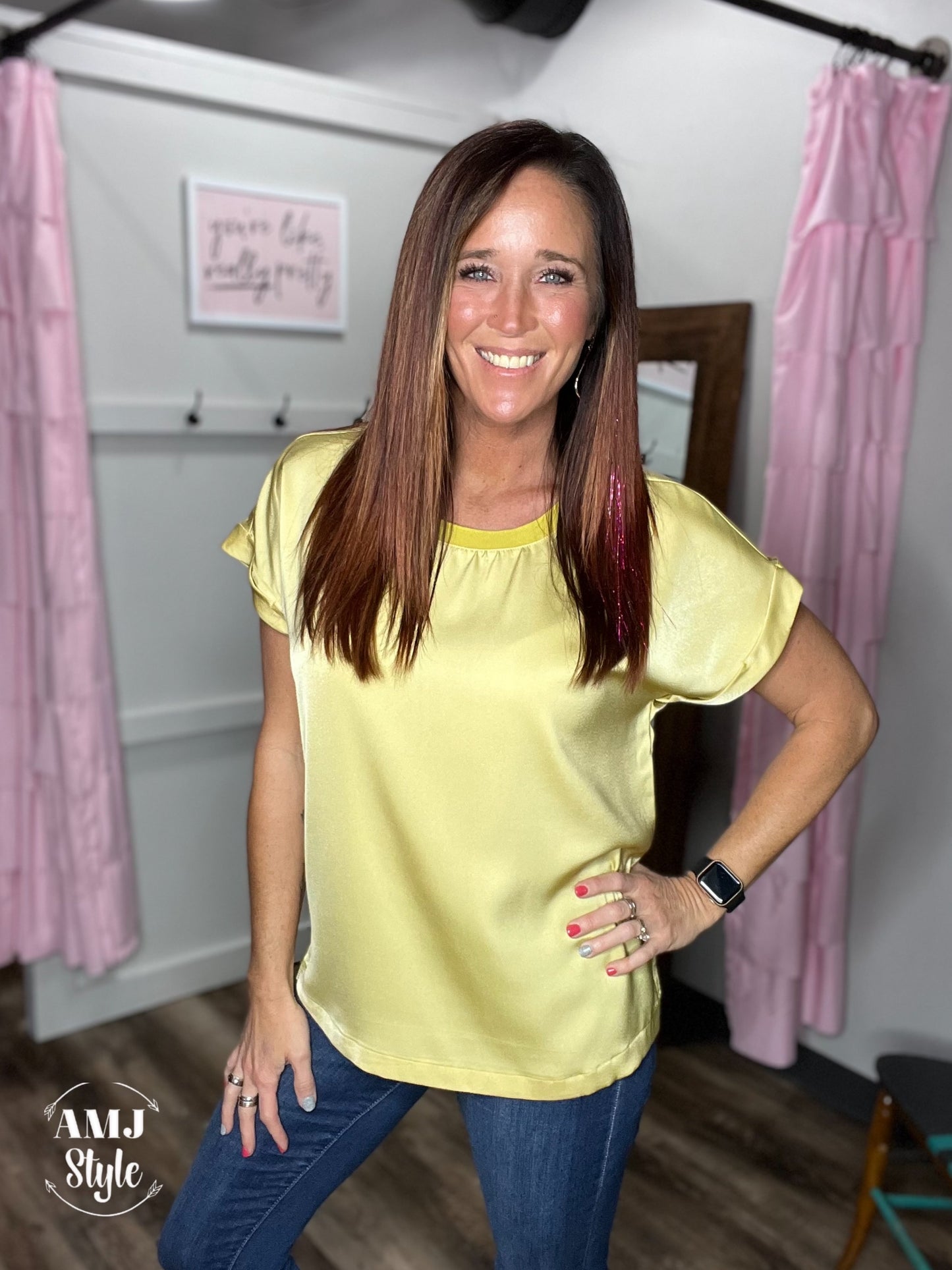 Sunshine Satin Dolman Top