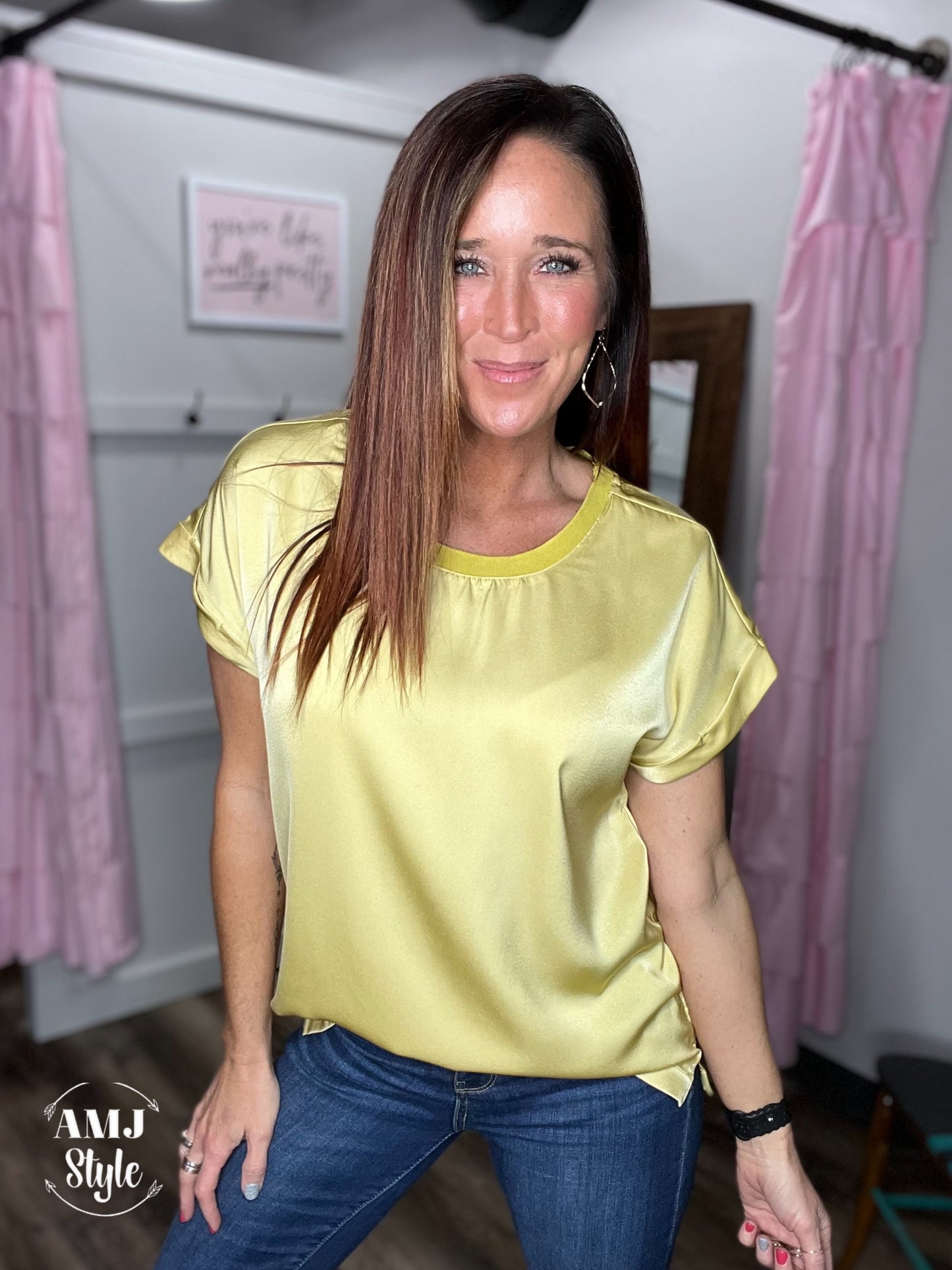 Sunshine Satin Dolman Top