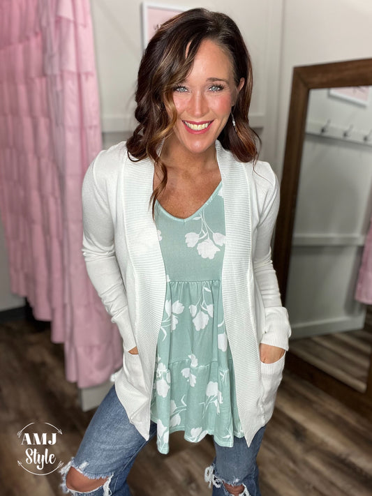 Basic Open Everyday Cardi - Ivory