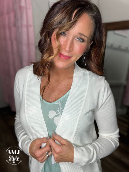 Basic Open Everyday Cardi - Ivory