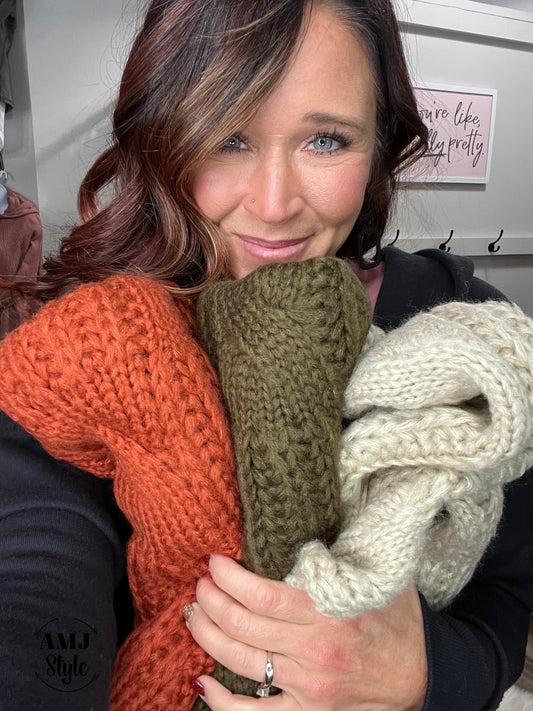 Cable Knit Infinity Scarf