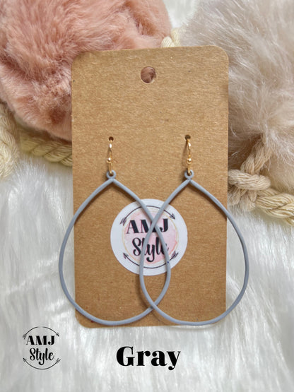 Matte Tear Drop Dangle Earrings